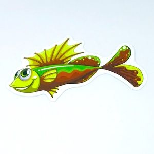 Cute Tropical Ocean Water Fish Cartoon Style Single Decor Sticker